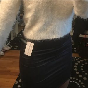 Windsor navy suede bodycon skirt